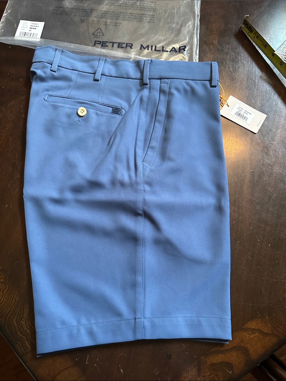 Peter Millar 32”  Windsor Blue Crown Sport Flat Front Performance Golf Shorts